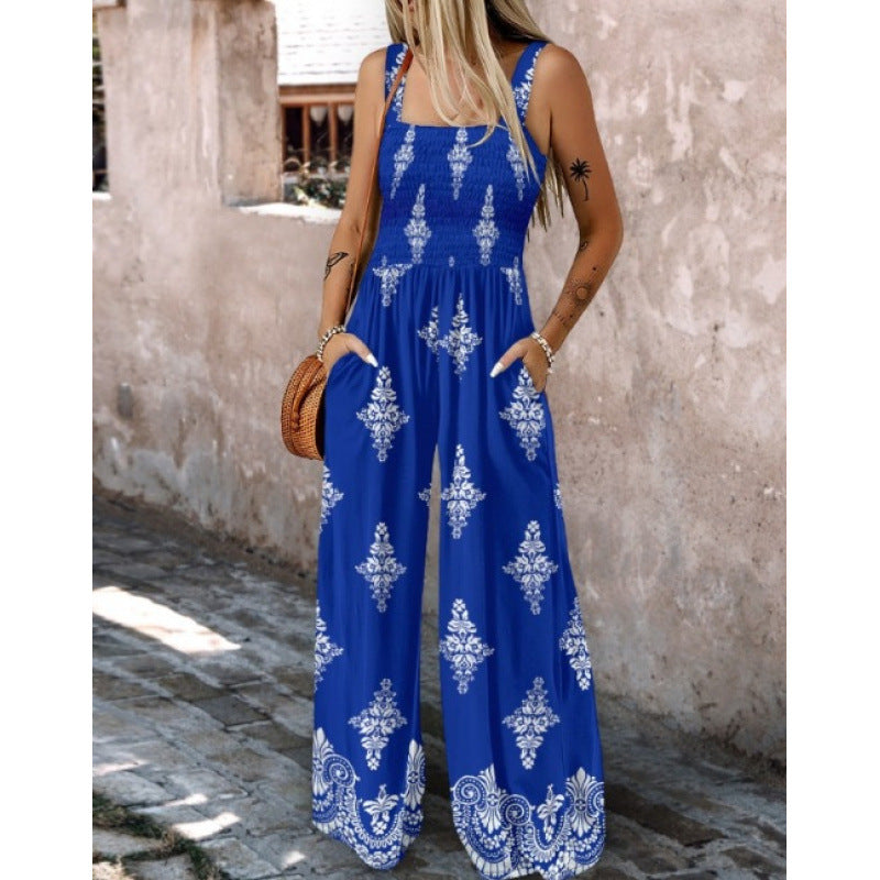 Damen Rüschenoberteil Weites Bein Jumpsuit WW