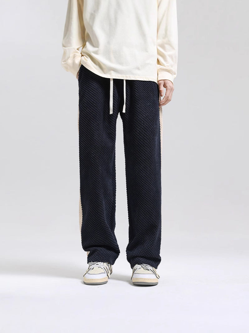 Damen Bequeme Freizeithose mit strukturiertem Stoff und seitlichen Streifen WW