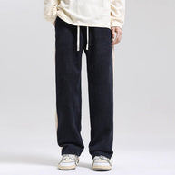 Damen Bequeme Freizeithose mit strukturiertem Stoff und seitlichen Streifen WW