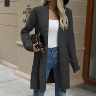 Damen Strickjacke mit offener Vorderseite und lässigem Schnitt WW
