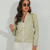 Damen sportliche Bomberjacke mit tierischem Print WW