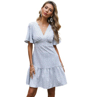 Damen Fließendes Sommerkleid mit floralem Design und Rüschensaum WW