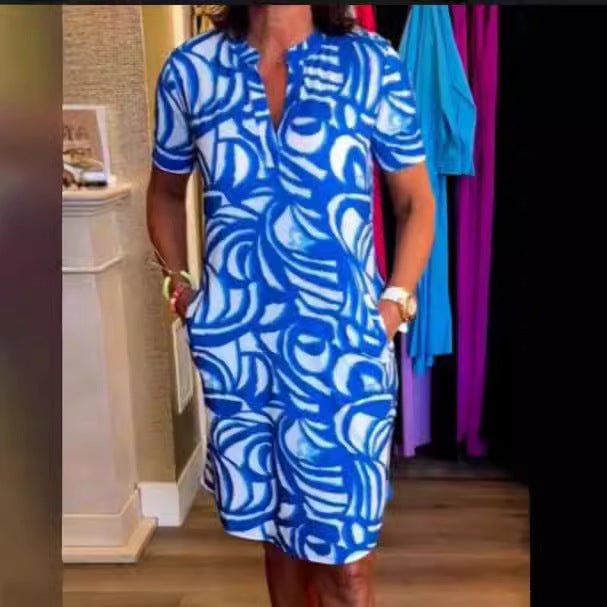 Damen Sommerkleid mit modernem Muster WW