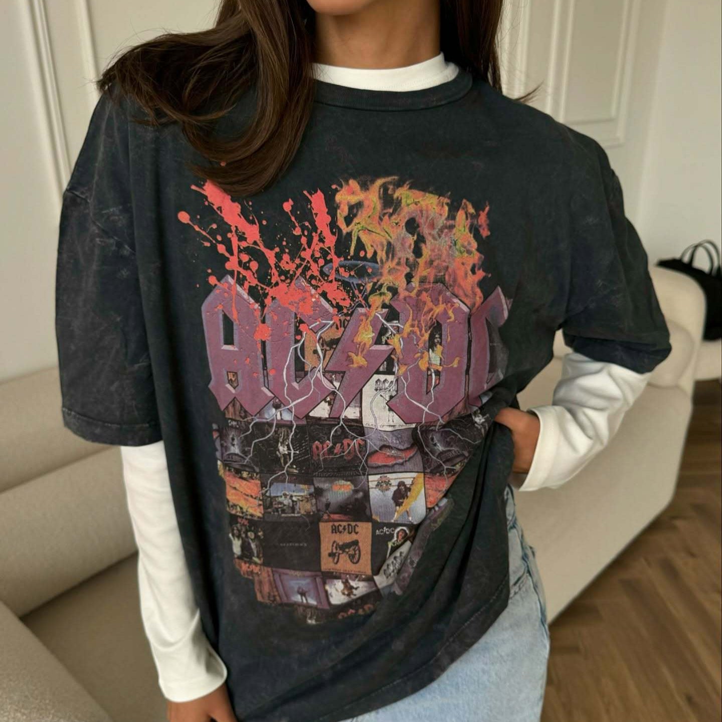 Damen bequemes Oversized T-Shirt mit lässigem Schnitt und einzigartigem Finish WW