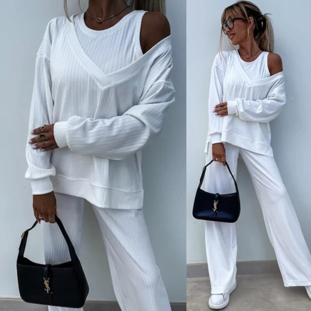 Damen Bequemes und elegantes Lounge-Set mit weitem Schnitt WW
