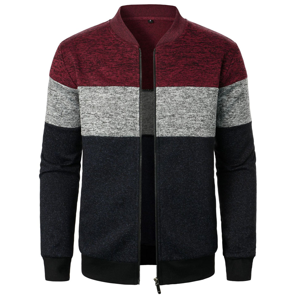 Herren Sportliche Sweatjacke mit modernem Streifenmuster und elastischem Abschluss WW