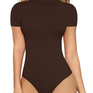 Damen Body mit hochgeschlossenem Kragen und kurzen Ärmeln WW