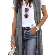 Damen offene Strickjacke mit lässigem Schnitt und langen Seitenpartien WW