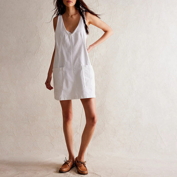 WW | Denim Träger Pocket Verstellbares Mini Kleid