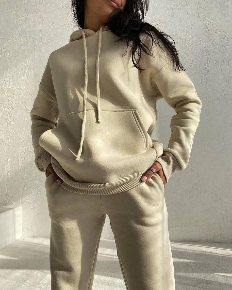 Damen bequemer Kapuzenpullover aus weichem Baumwollmix WW