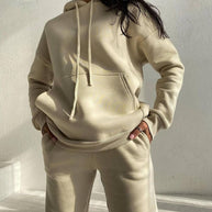 Damen bequemer Kapuzenpullover aus weichem Baumwollmix WW