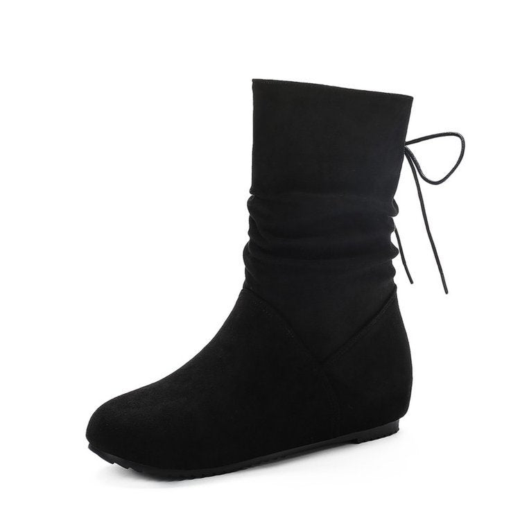 Damen Stiefeletten mit elastischen Falten und rutschfester Sohle W&W Mode