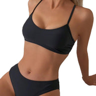 Damen Sport-Bikini-Set mit verstellbaren Trägern und hoher Taille WW