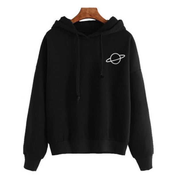Damen Bequemer Kapuzenpullover mit planetarischem Motiv WW