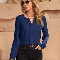 WW | Damen Satinbluse Imitation Seide Shirt