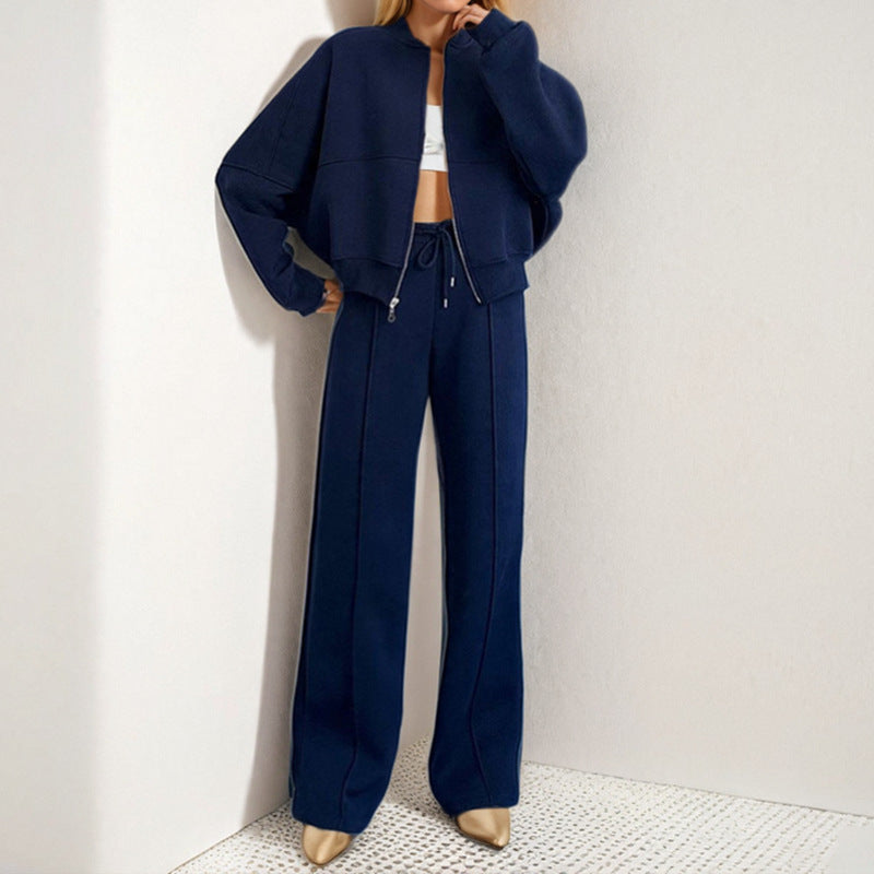Damen lässiger Zweiteiler mit oversized Hoodie und eleganter Hose WW