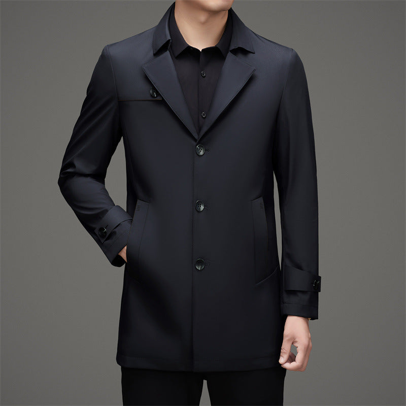 Herren Trenchcoat mit modischem Schnitt und funktionalen Taschen WW
