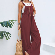 WW | Einfarbige Damen Freizeitoveralls Lange Hosen