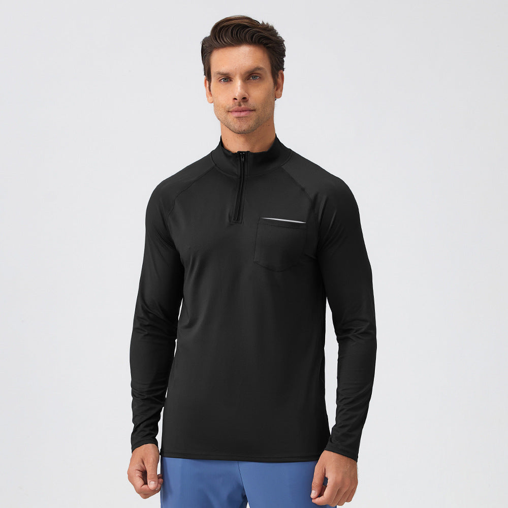 Herren Funktions-Langarmshirt mit hohem Kragen und praktischem Reißverschluss WW