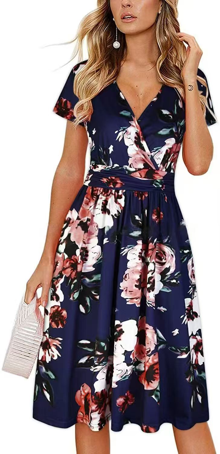 Damen Sommerkleid mit floralen Mustern WW