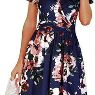 Damen Sommerkleid mit floralen Mustern WW