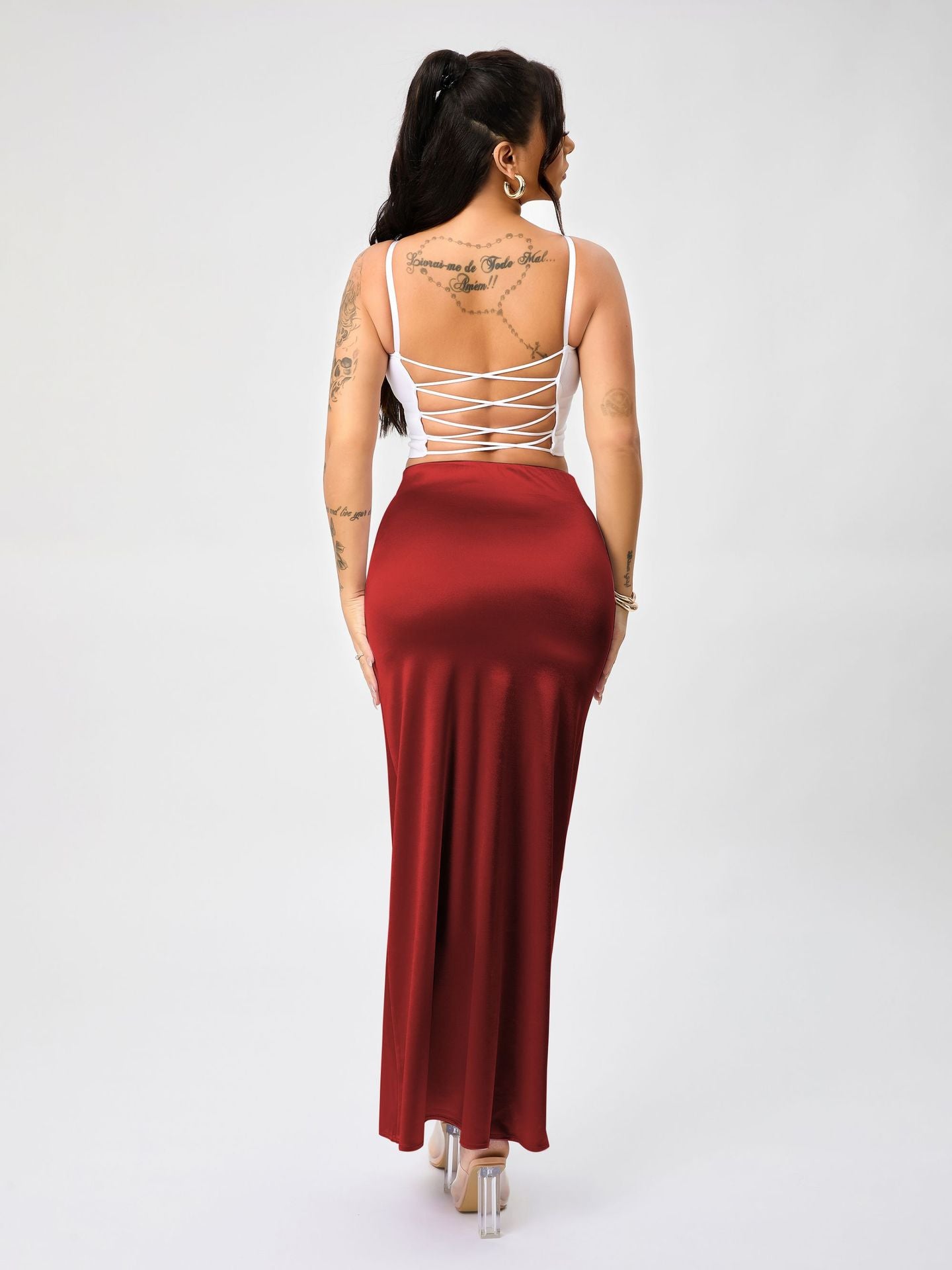 Damen Satinähnliches Abendkleid WW