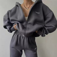 Damen lässiger Oversized Hoodie mit durchgehendem Reißverschluss und praktischen Kängurutaschen WW