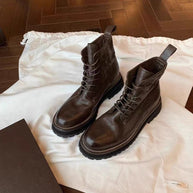 Damen robuste Schnürstiefel aus hochwertigem Leder mit rutschfester Sohle WW