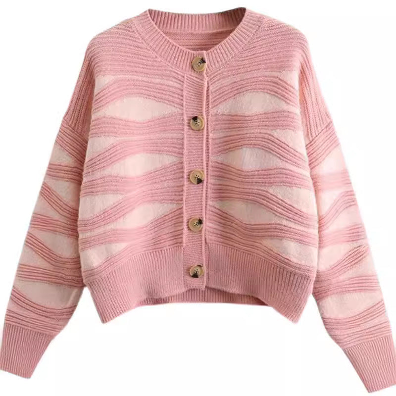 Damen Strickjacke im trendigen Streifenlook WW