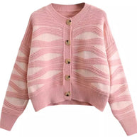 Damen Strickjacke im trendigen Streifenlook WW