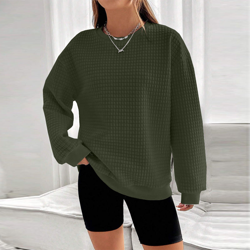 Damen bequemer Oversized Pullover mit strukturiertem Design WW