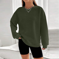 Damen bequemer Oversized Pullover mit strukturiertem Design WW
