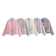 Damen Steppjacke mit floralen Mustern und praktischen Taschen WW