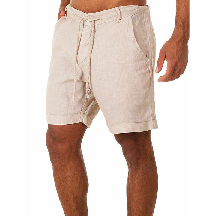 Herren lässige Leinenkurze Shorts mit verstellbarem Bund und praktischen Taschen W&W Mode