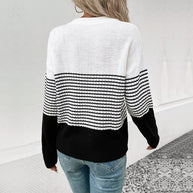 Damen Strickpullover mit modernem Muster und lässigem Schnitt WW