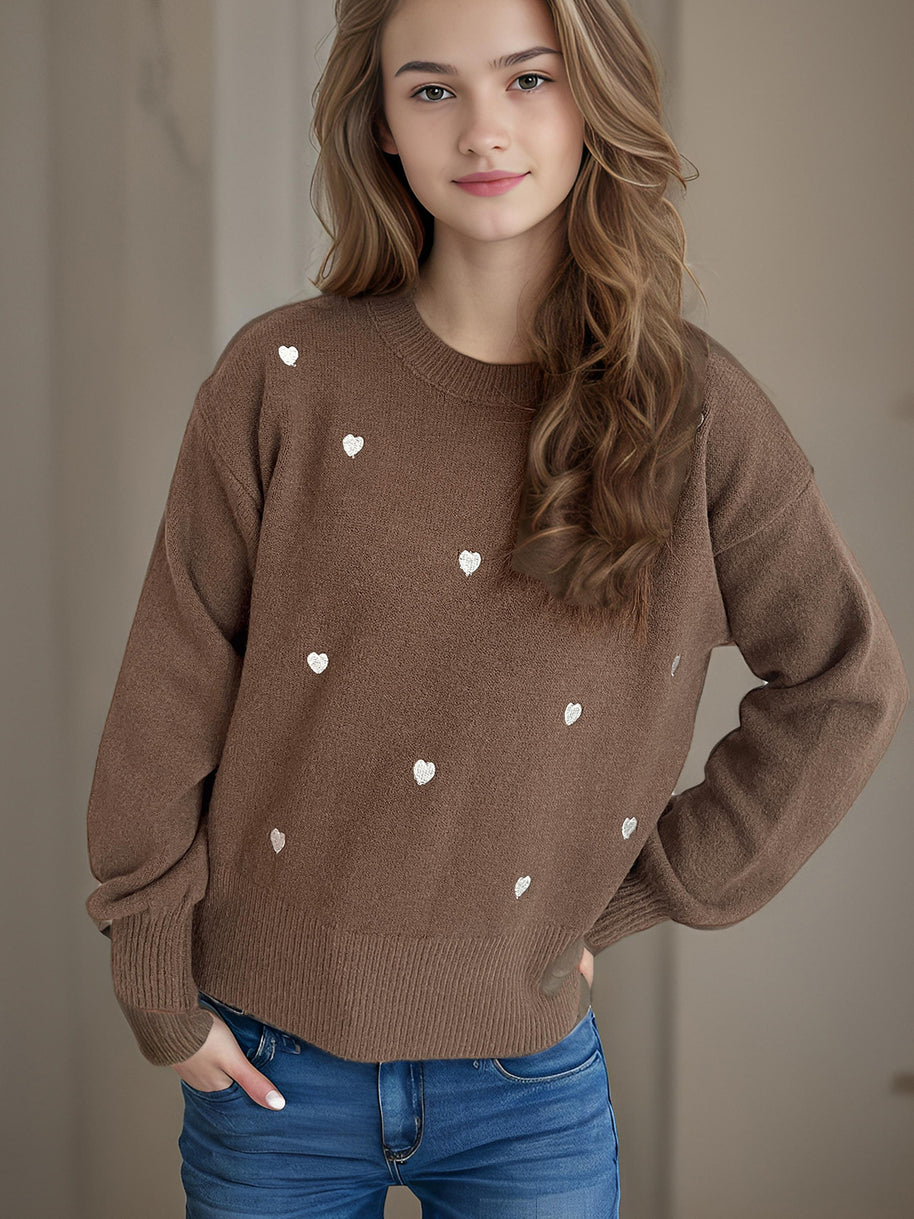 Damen Pullover mit verspieltem Herzdesign WW
