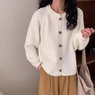 Damen Strickjacke mit asymmetrischem Schnitt und großzügigen Ballonärmeln WW