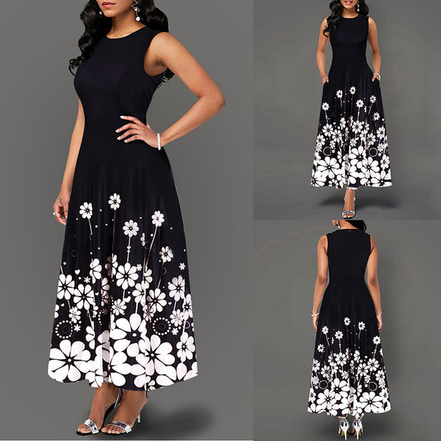 Damen Maxikleid mit floralem Print und praktischen Taschen WW