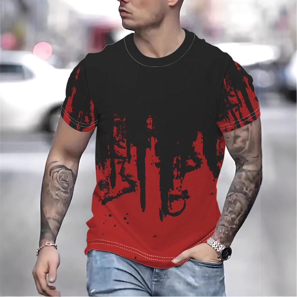 Herren T-Shirt mit kreativem Farbverlauf und einzigartigem Graffiti-Design WW