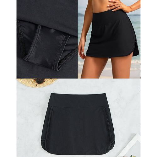 Damen Bade-Rock mit seitlichem Schlitz und elastischem Bund WW