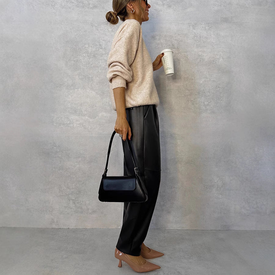 WW | Dash Petal Taille Tasche Faux Leder Hosen