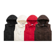 Damen Steppweste mit Kapuze und praktischen Taschen WW