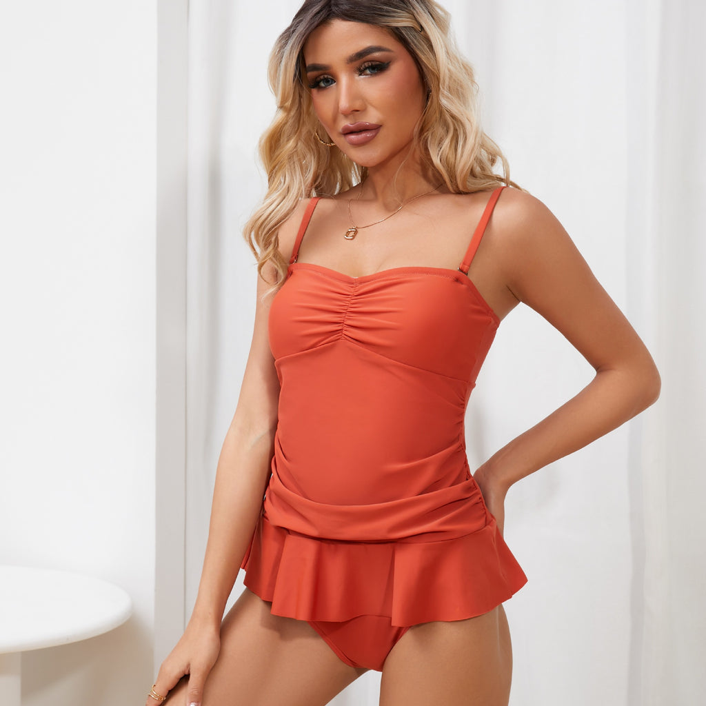 Damen Schwimmlatz mit Rüschendetail und schickem Bustier WW