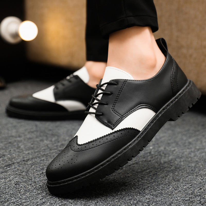 Herren Schnürschuhe mit klassischer Brogue-Zehenpartie und modischem Farbkontrast WW