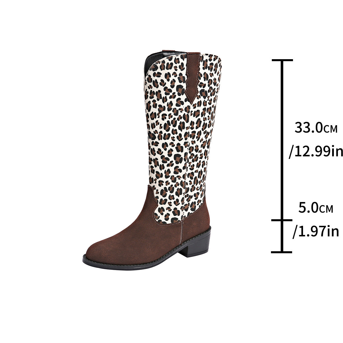 Damen Stiefel mit trendigem Punktmuster und robustem Blockabsatz WW