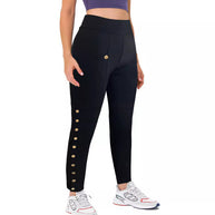 Damen Sportliche Premium-Hose mit praktischen Seitentaschen und Druckknopfdetails WW