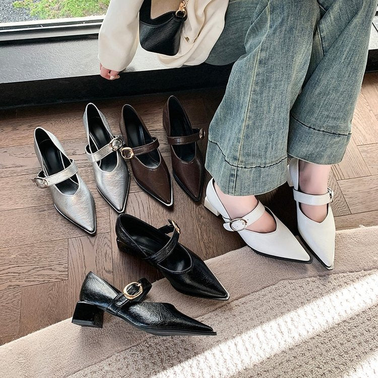 Damen Elegante Mary Jane Schuhe mit modischem Blockabsatz und verstellbarem Riemen W&W Mode