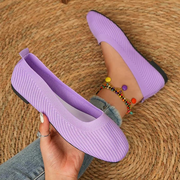 Damen Komfortable und modische Ballerinas mit strukturiertem Obermaterial W&W