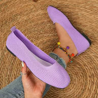 Damen Komfortable und modische Ballerinas mit strukturiertem Obermaterial W&W