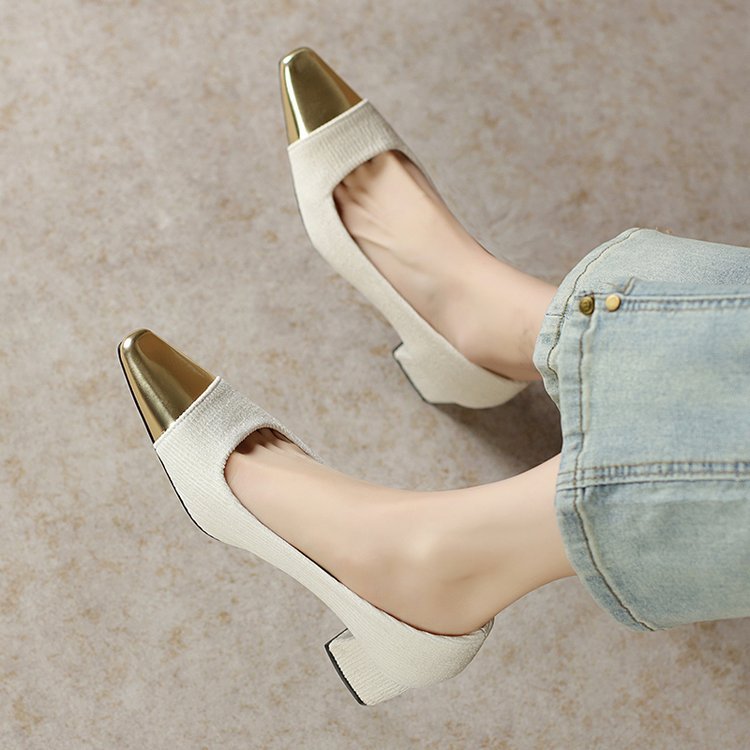 Damen elegante Slingback-Pumps mit dekorativem Metallic-Spitzendesign W&W Mode